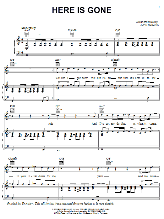 Produktgalerie: Seite 1 von 1 Here Is Gone, Goo Goo Dolls, Gesang, Gitarre, Klavier