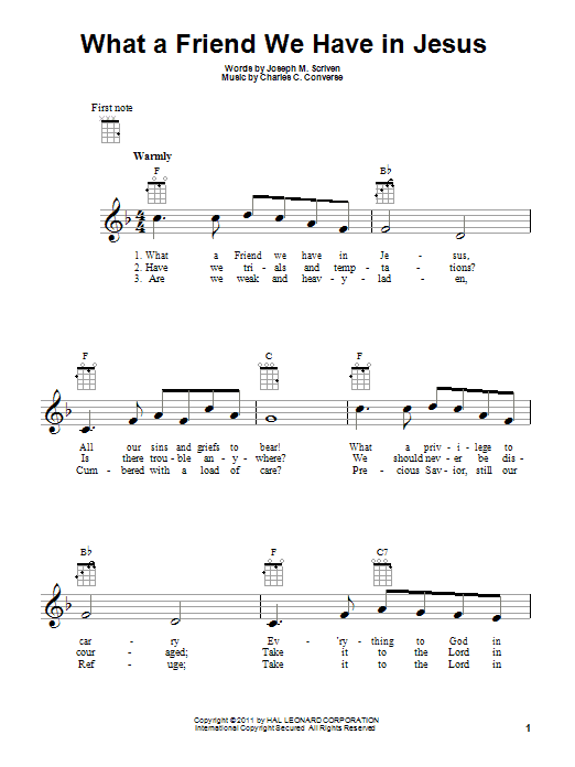 Product gallery: Page 1 of 1 What A Friend We Have In Jesus, Joseph M. Scriven