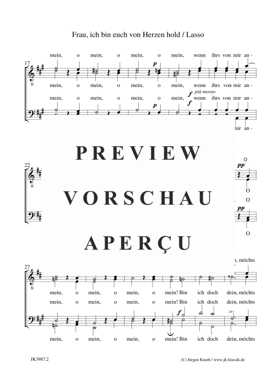 gallery: Frau, ich bin euch von Herzen hold, , (Männerchor)
