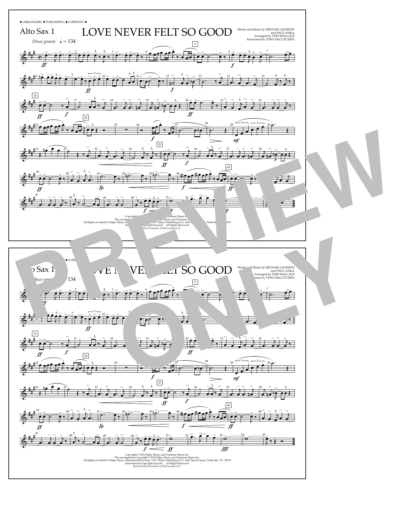 Produktbild zu: Love Never Felt So Good - Alto Sax 1