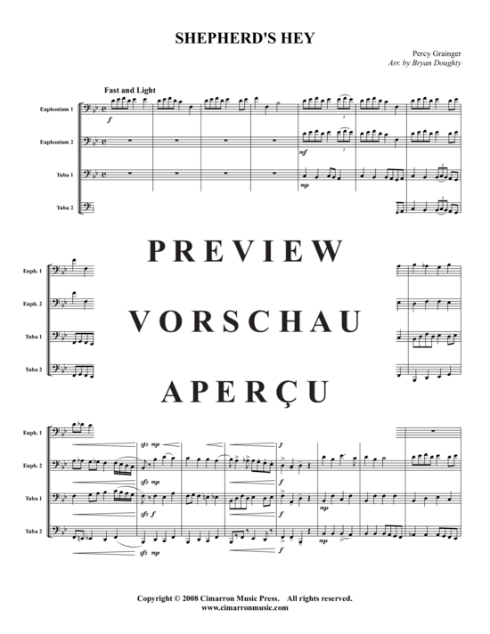 Product gallery: Page 2 of 9 Shepherd's Hey , , (Tuba Quartet: 2x Baritone, 2xTuba)