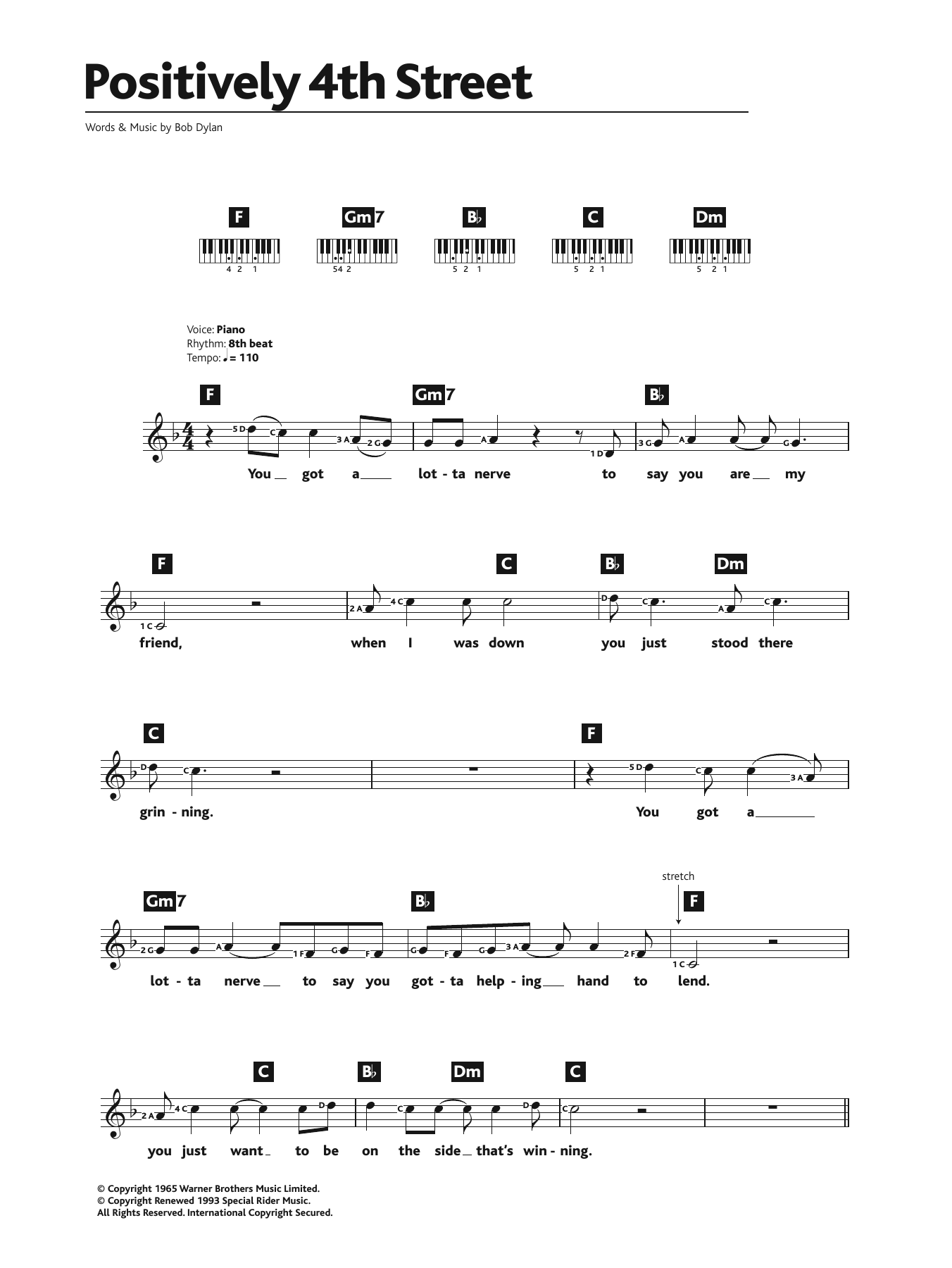 Produktgalerie: Seite 1 von 1 Positively 4th Street, Bob Dylan, Klavier