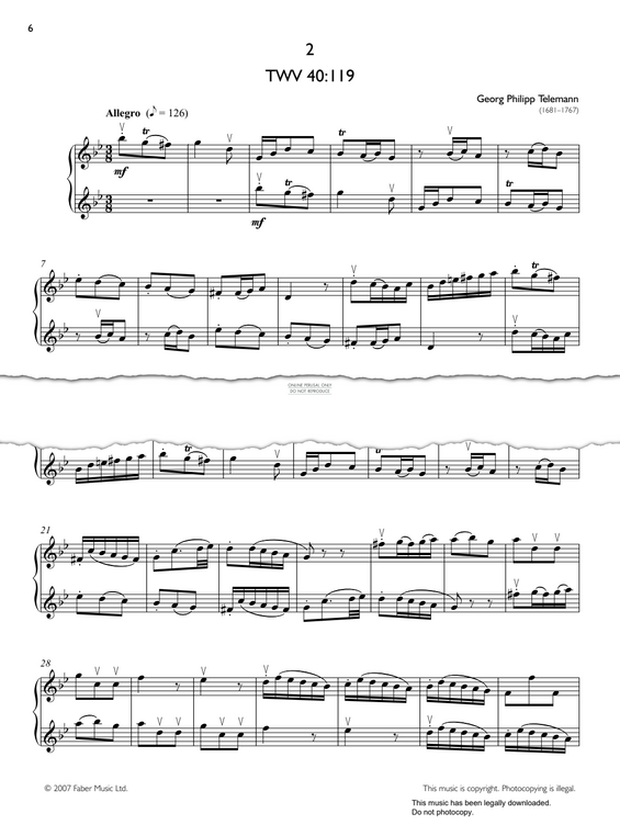 Product gallery: Page 1 of 1 Allegro TWV 40:119, Georg Philipp Telemann