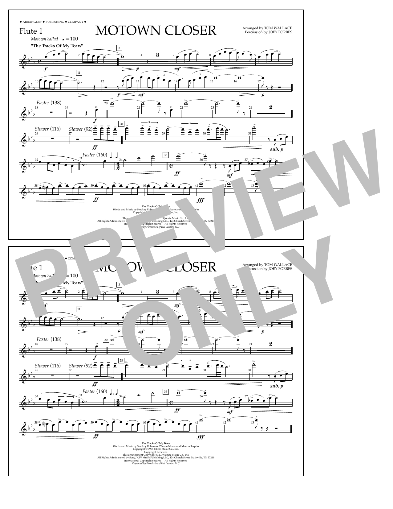 Produktbild zu: Motown Closer (arr. Tom Wallace) - Flute 1