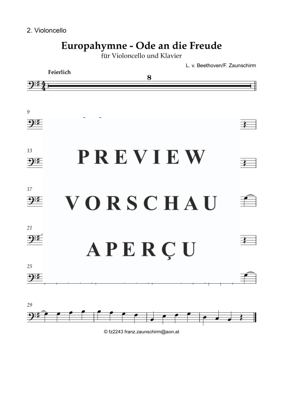 Produktgalerie: Seite 8 von 8 Europahymne - Ode an die Freude, , Viola und Klavier