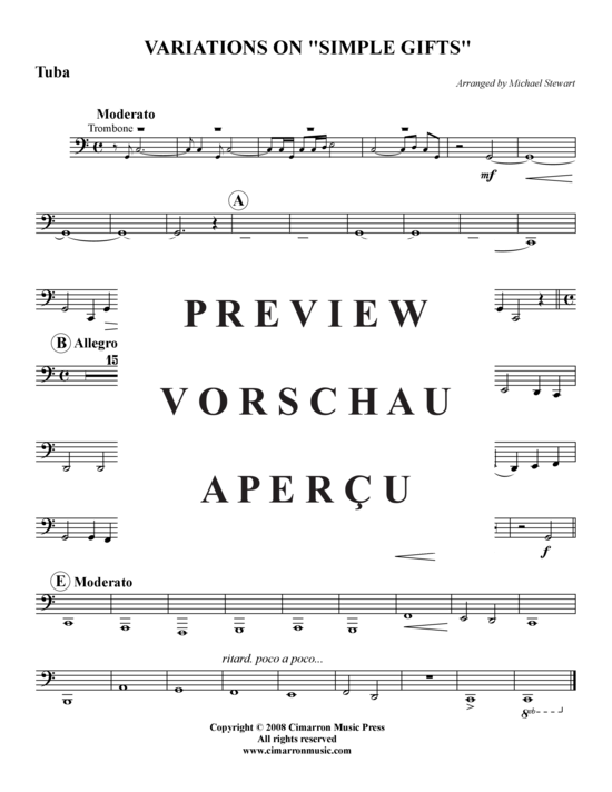 Produktgalerie: Seite 9 von 9 Variationen auf Simple Gifts , , (Blechbläserquintett)