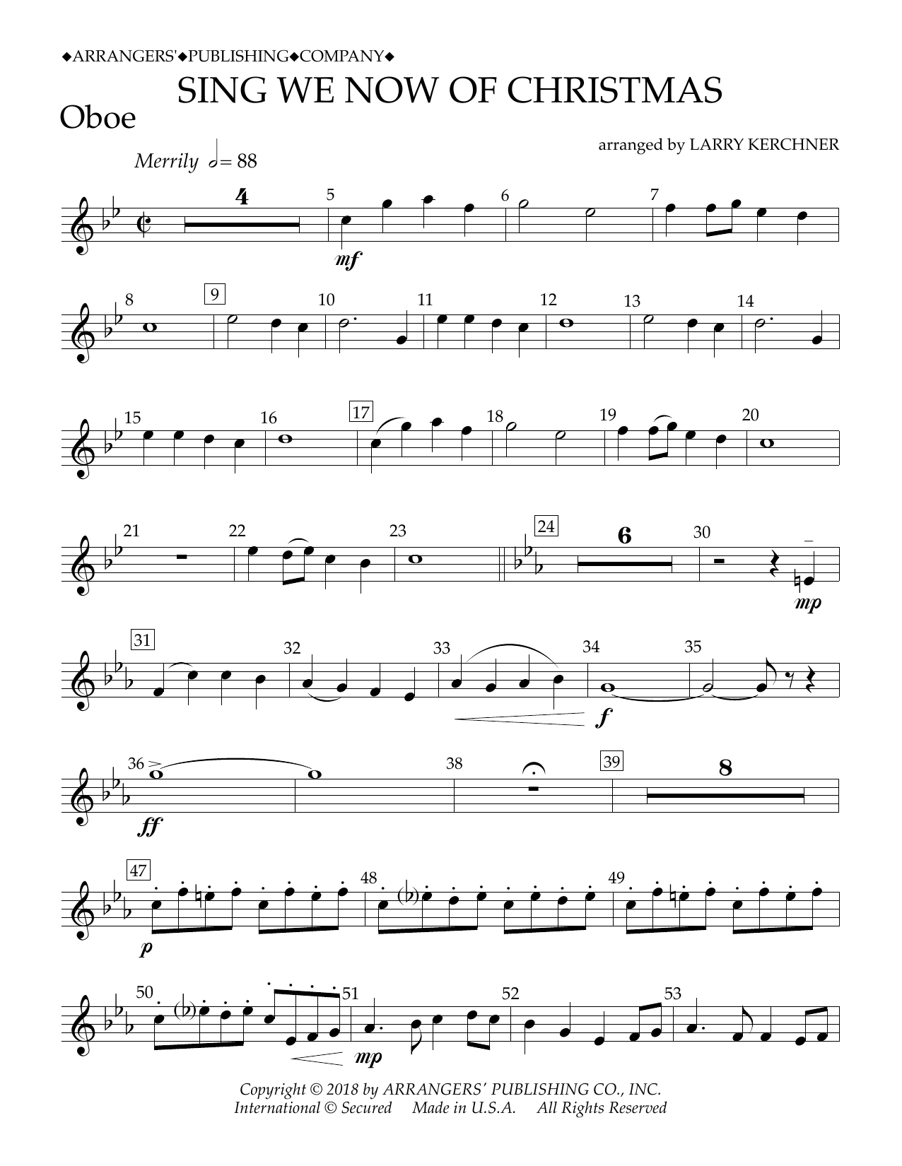 Produktbild zu: Sing We Now of Christmas (arr. Larry Kerchner) - Oboe