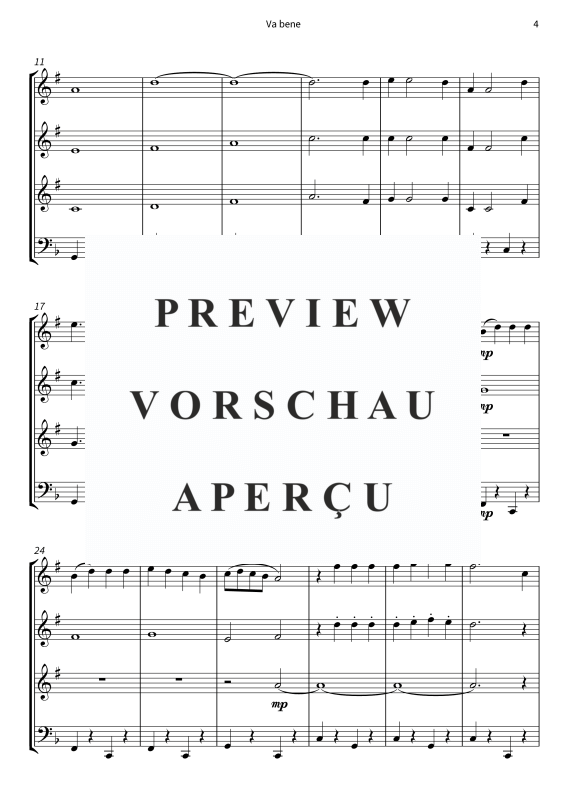 Product gallery: Page 6 of 11 Va bene, Peter Kraus, (Woodwind Quartet)
