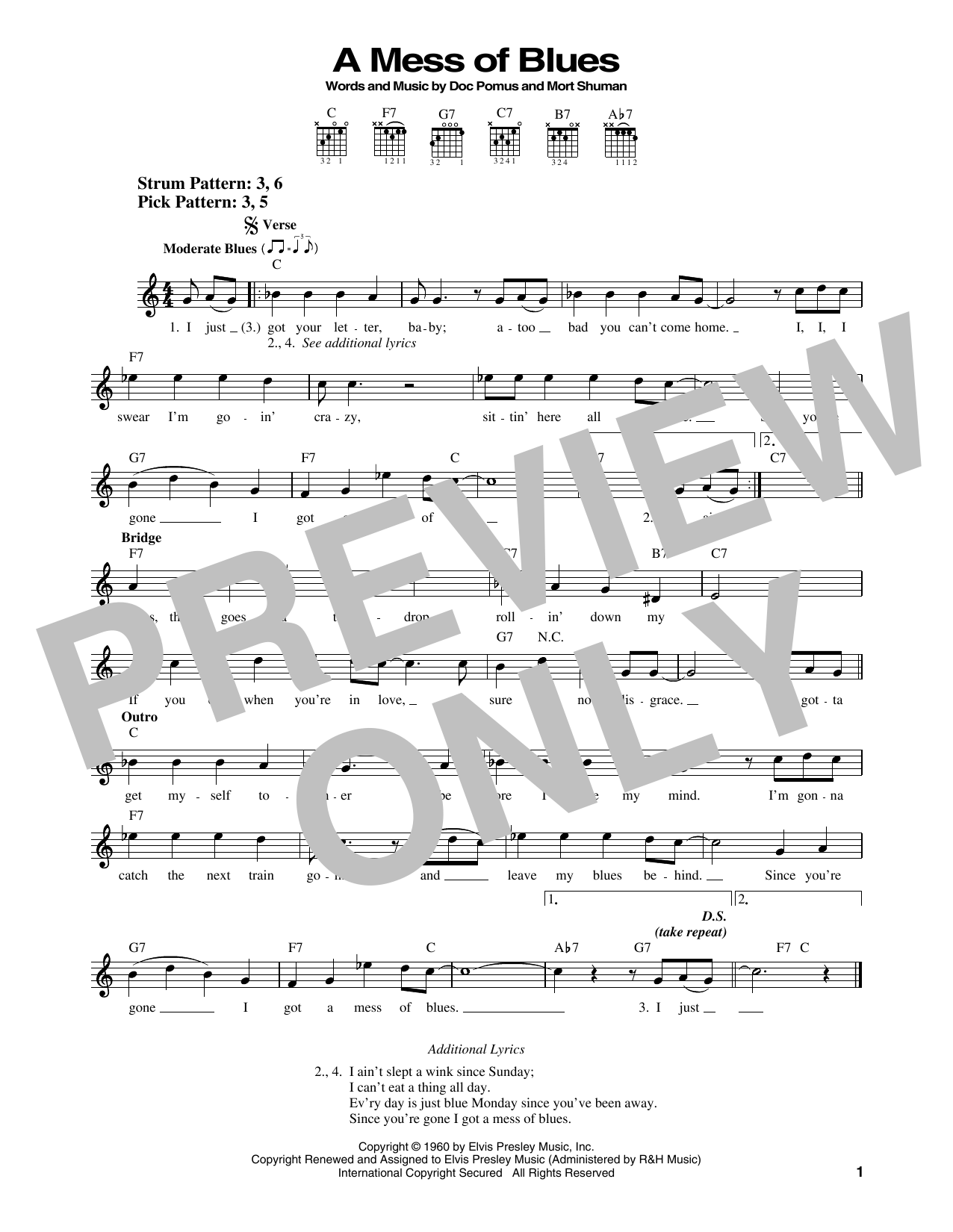 Produktgalerie: Seite 1 von 1 A Mess Of Blues, Elvis Presley, Gitarre