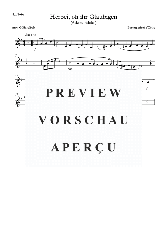 Produktgalerie: Seite 7 von 7 Herbei oh ihr Gläubigen, , Flötenquartett