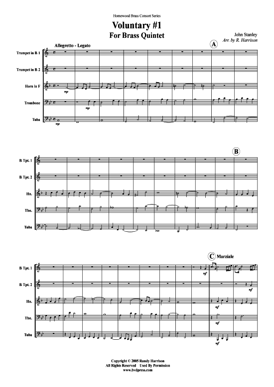 Produktbild zu: Voluntary Nr. 1 John Stanley (arr. Harrison)