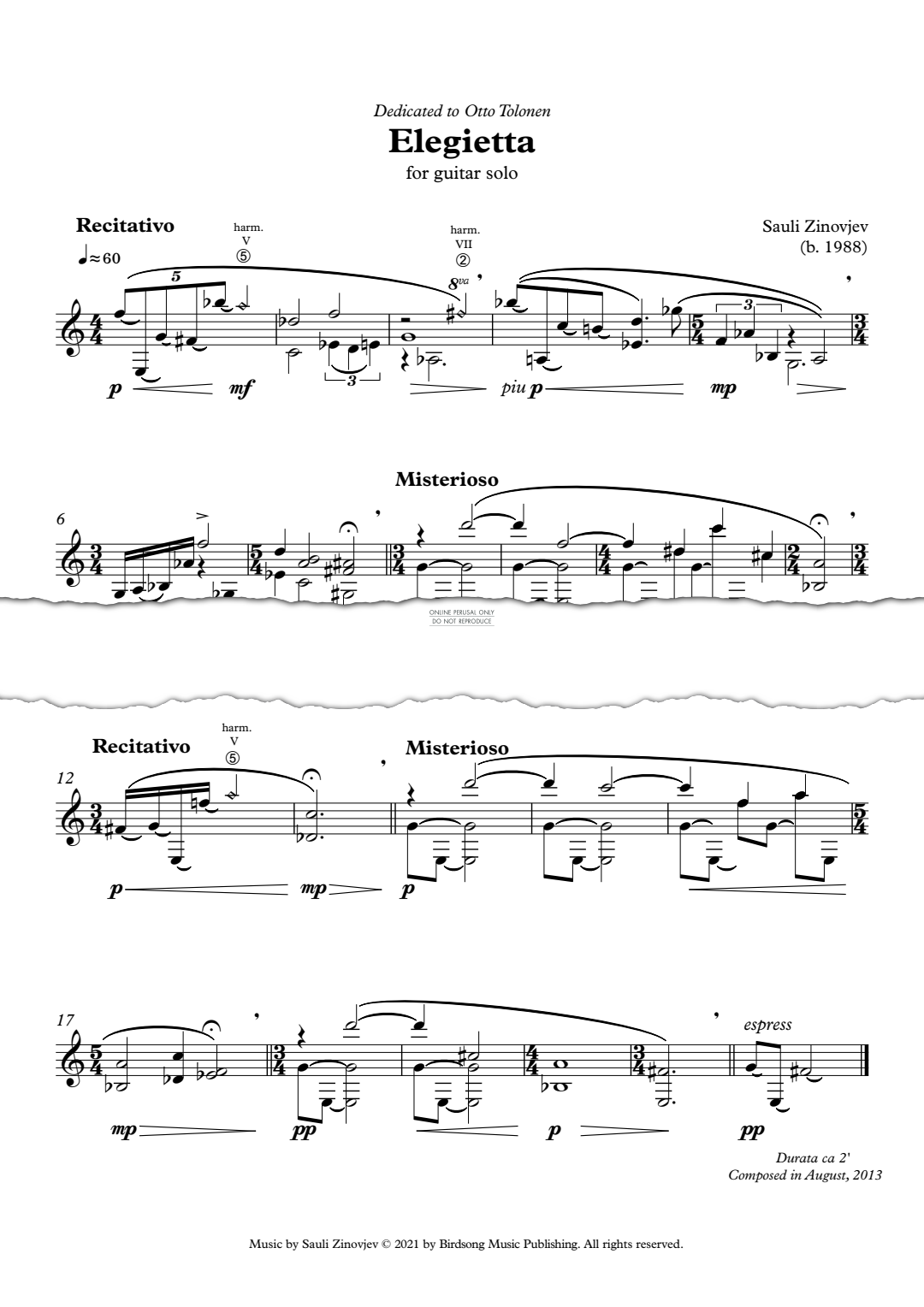 Produktgalerie: Seite 1 von 1 Elegietta, Sauli Zinovjev, Gitarre