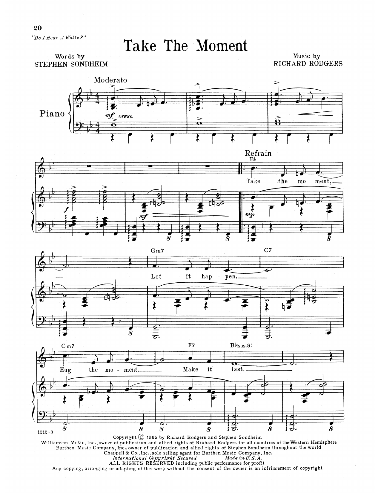 Produktbild zu: Take The Moment (from Do I Hear A Waltz?)