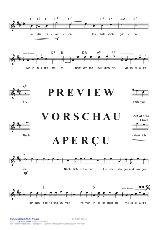 Produktgalerie: Seite 8 von 11 Melodia d'amore , Valente, Caterina, (Melodie-Stimmen in C/B/Es)