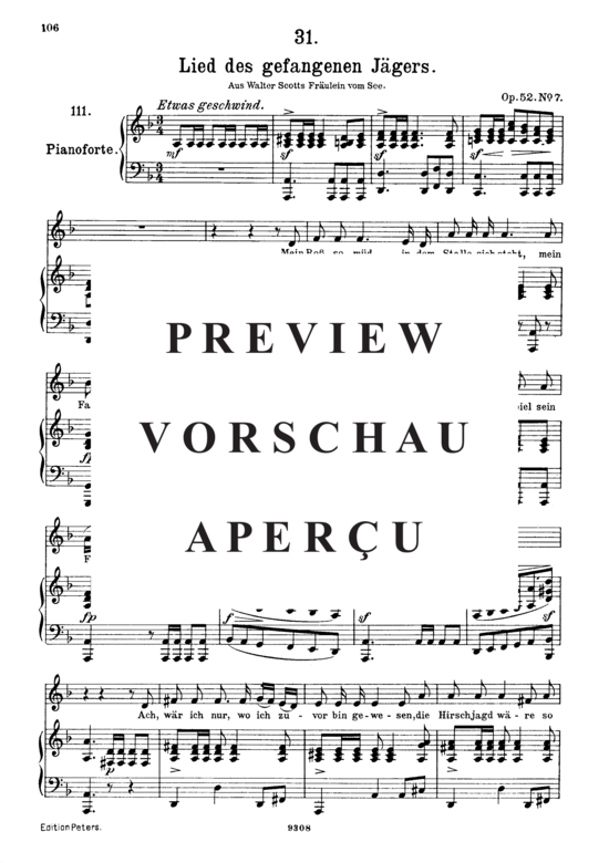 Product gallery: Page 2 of 5 Lied des gefangenen Jäger's D.843, , High Voice and Piano