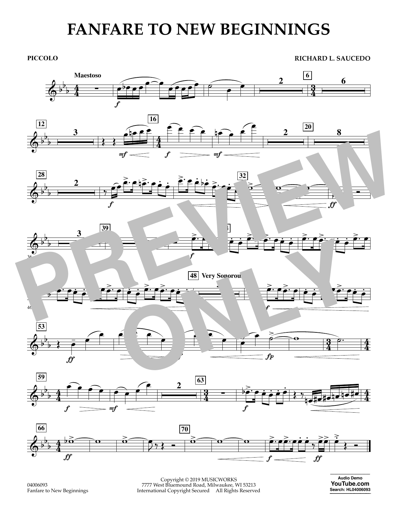 Product picture to: Fanfare for New Beginnings - Piccolo