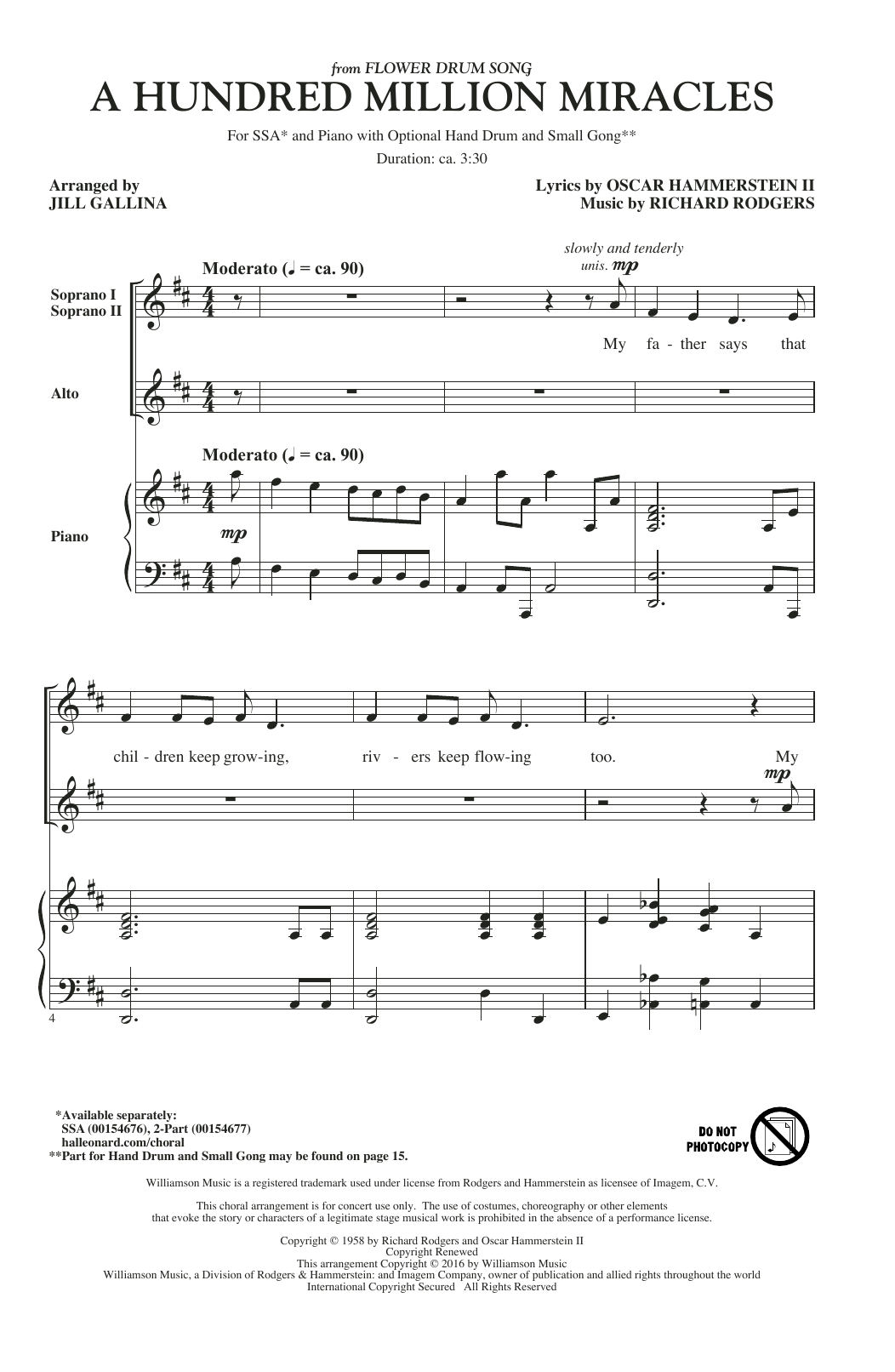 Produktgalerie: Seite 1 von 1 A Hundred Million Miracles (arr. Jill Gallina), Rodgers & Hammerstein, Chor