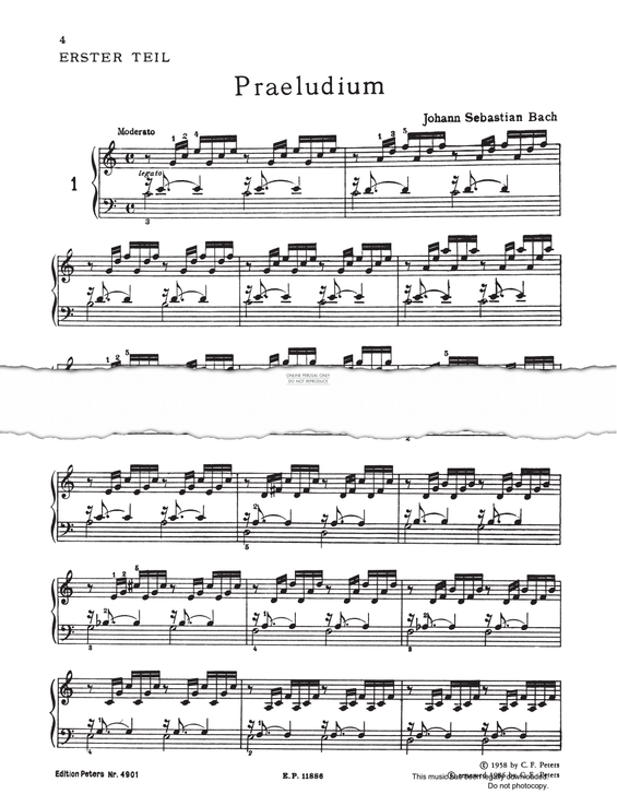 Produktgalerie: Seite 1 von 1 Prelude in C Major BWV846, Johann Sebastian Bach, Klavier
