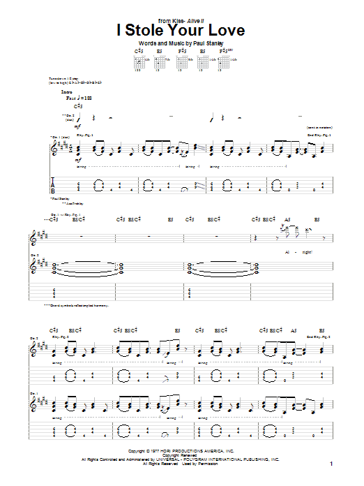 Produktgalerie: Seite 1 von 1 I Stole Your Love, KISS, Gitarre