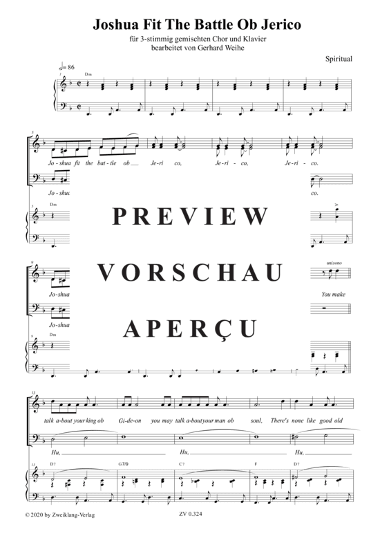 gallery: Joshua Fit The Battle Ob Jerico , , (Gemischter Chor SAB + Klavier)