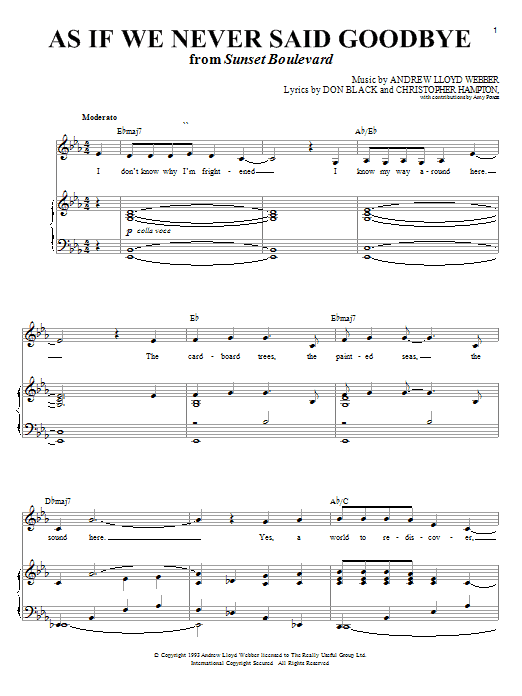 Produktgalerie: Seite 1 von 1 As If We Never Said Goodbye (from Sunset Boulevard), Andrew Lloyd Webber, Gesang, Klavier