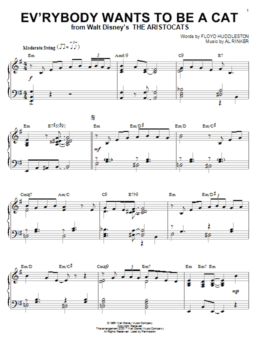Product gallery: Page 1 of 1 Ev'rybody Wants To Be A Cat [Jazz version] (arr. Brent Edstrom), Al Rinker