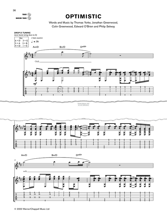 Produktgalerie: Seite 1 von 1 Optimistic, Radiohead, Gitarre