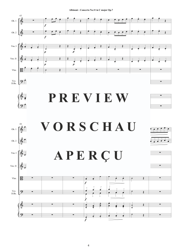 Product gallery: Page 5 of 11 Concerto No.11 in C-Dur Op.7, , 2 Solo Oboes, String Ensemble, and Harpsichord (Bc)