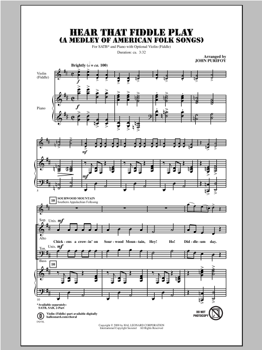 Product picture to: Hear That Fiddle Play (A Medley of American Folk Songs)