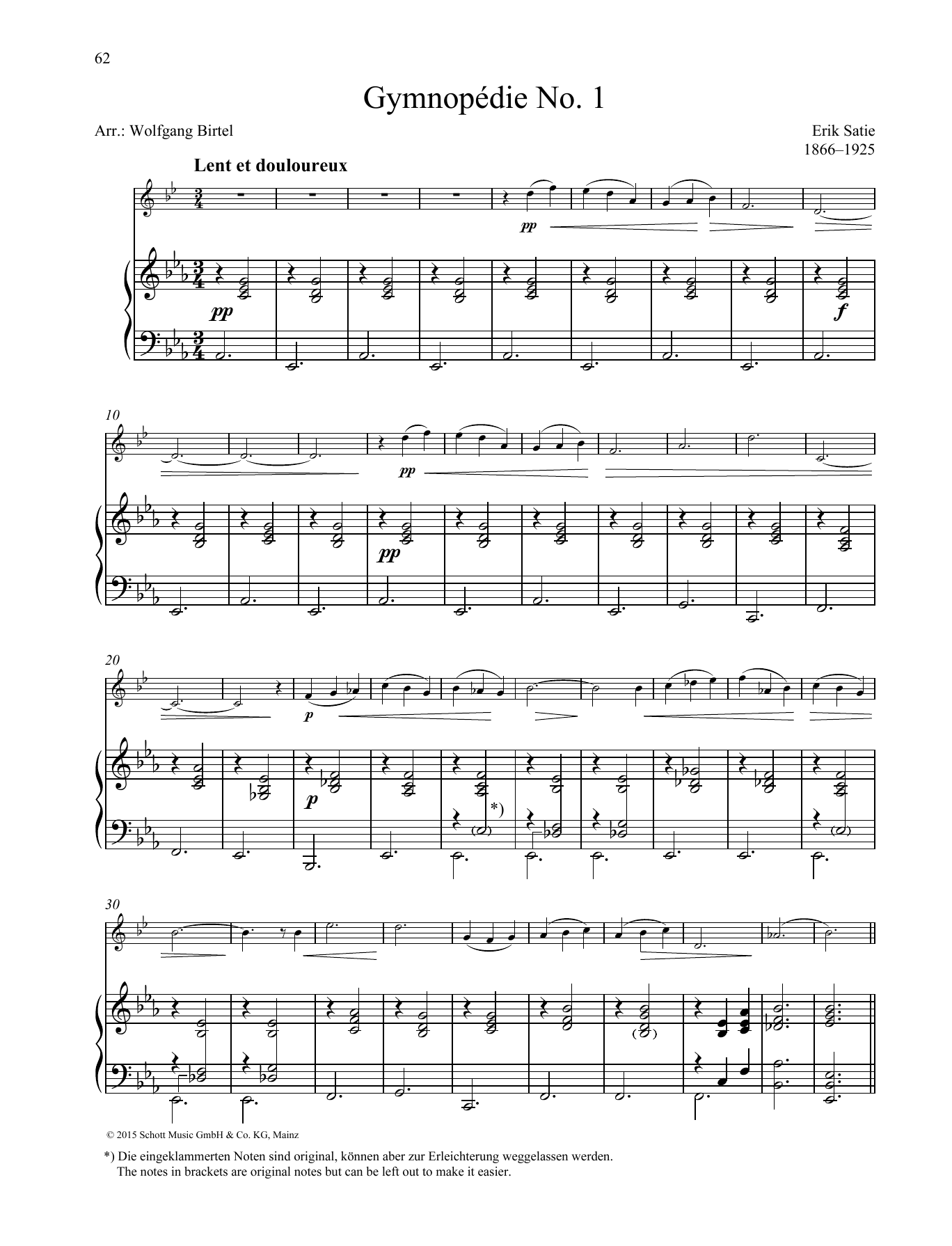 Produktbild zu: Gymnopédie No. 1