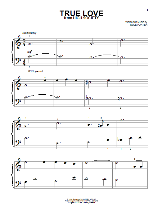 Produktgalerie: Seite 1 von 1 True Love (from High Society), Bing Crosby & Grace Kelly, Klavier