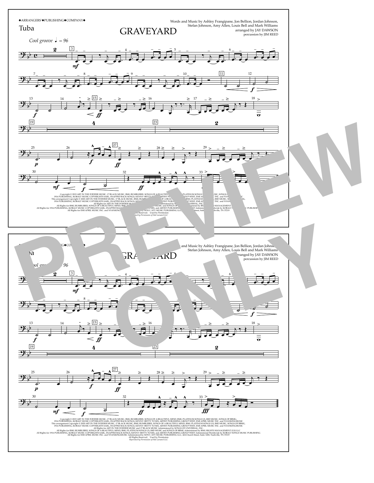 Produktbild zu: Graveyard (arr. Jay Dawson) - Tuba