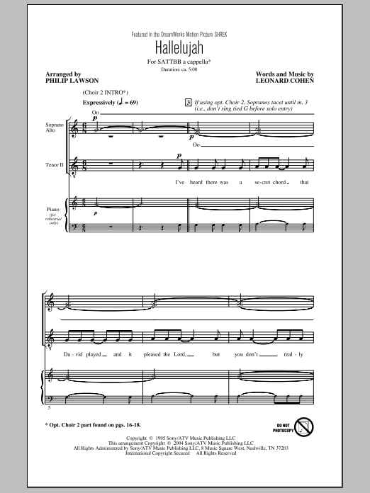 Produktbild zu: Hallelujah (arr. Philip Lawson)