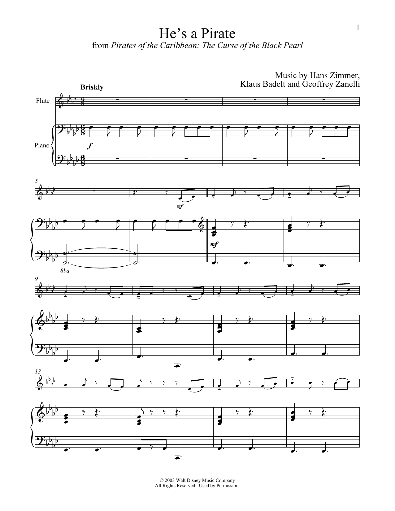 Produktbild zu: He's A Pirate (from Pirates Of The Caribbean: The Curse of the Black Pearl)