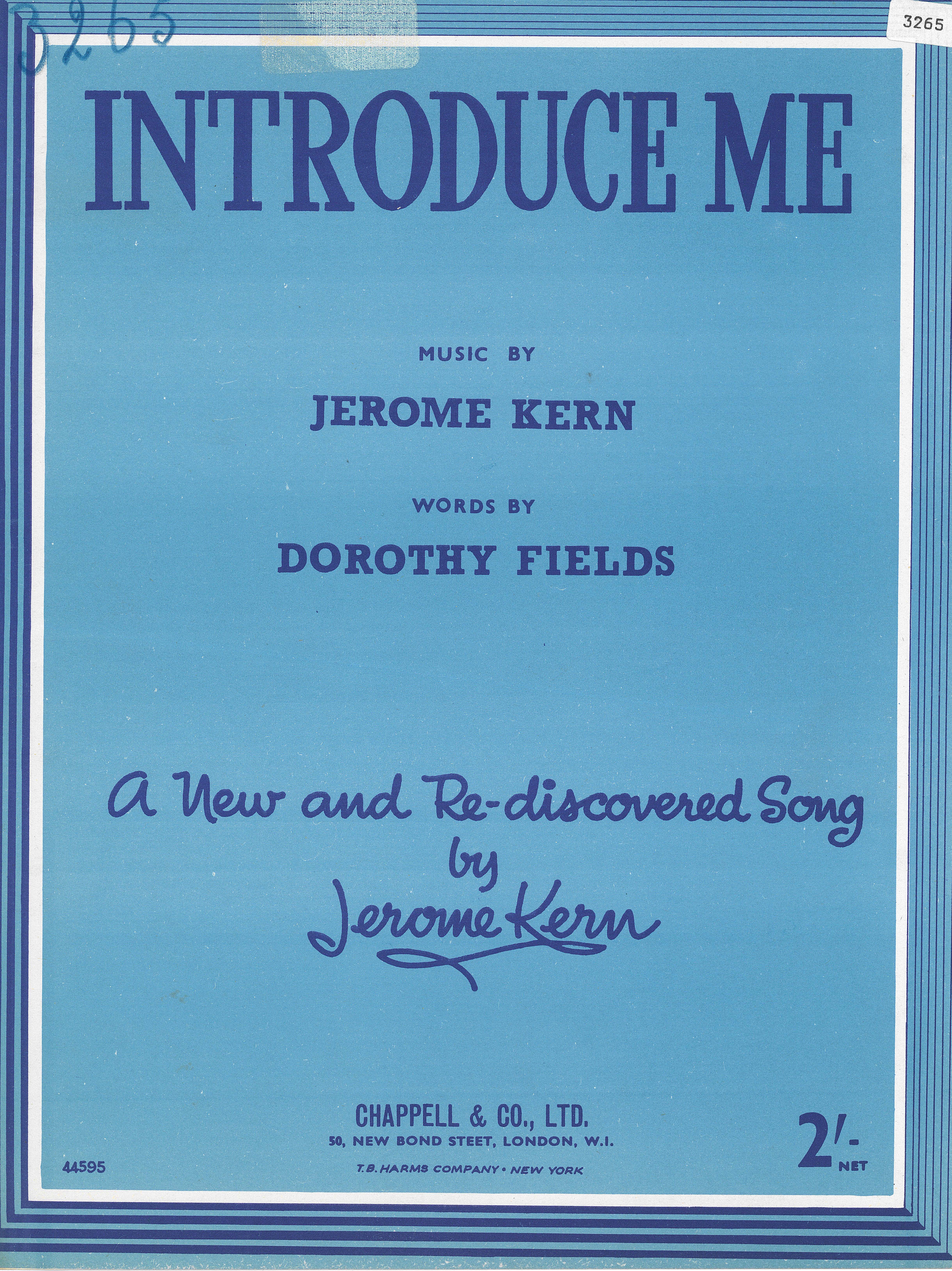 cover: Introduce Me, Jerome Kern, Gesang, Klavier