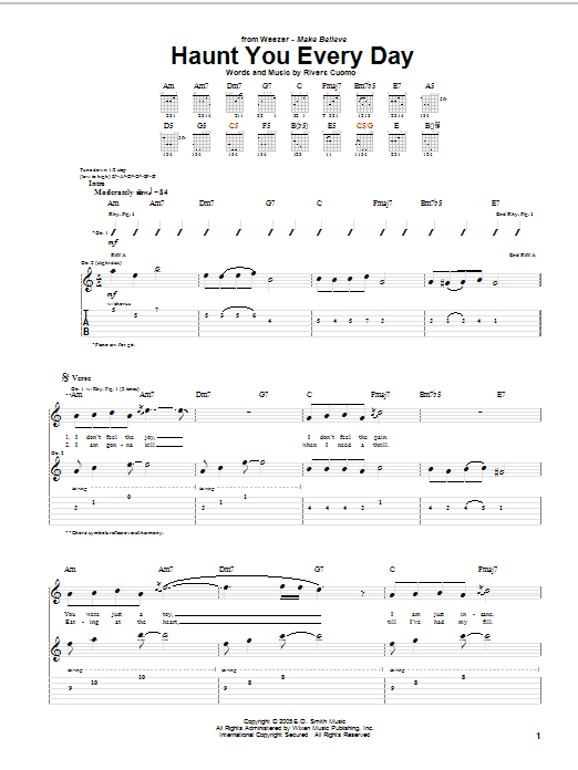 Produktgalerie: Seite 1 von 1 Haunt You Every Day, Weezer, Gitarre