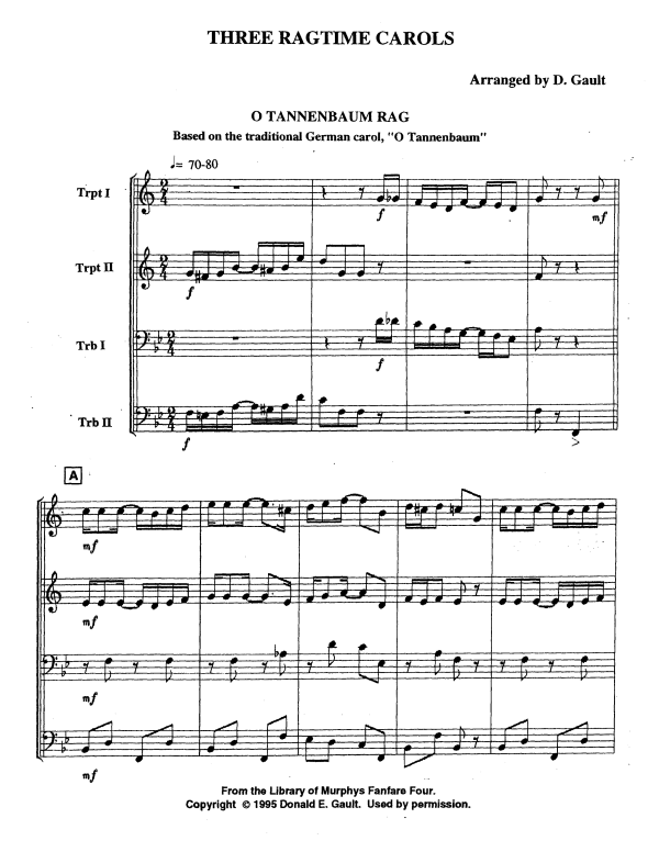 Produktgalerie: Seite 1 von 11 Three Ragtime Carols, , Blechbläser Quartett