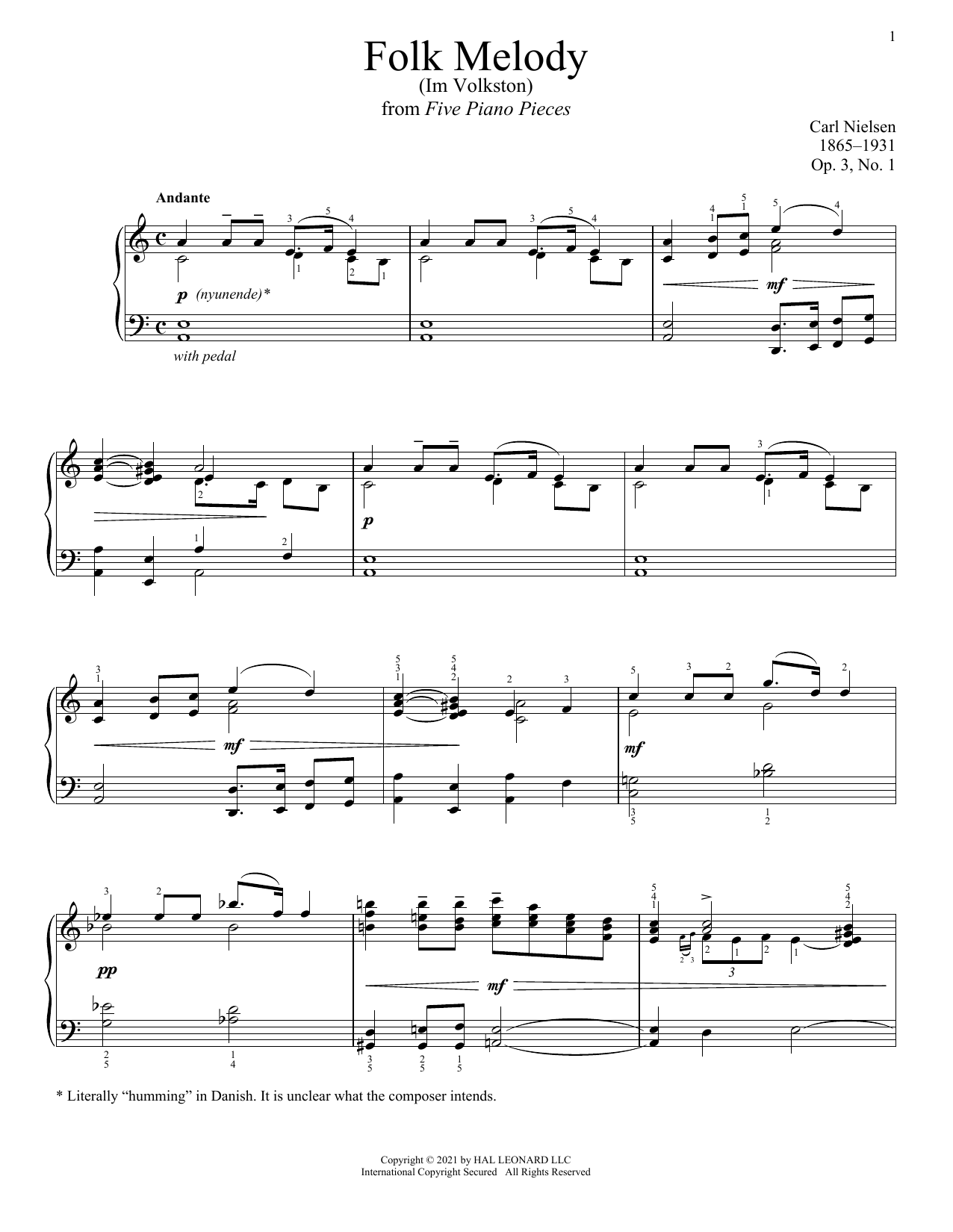 Produktbild zu: Folk Melody (Im Volkston)