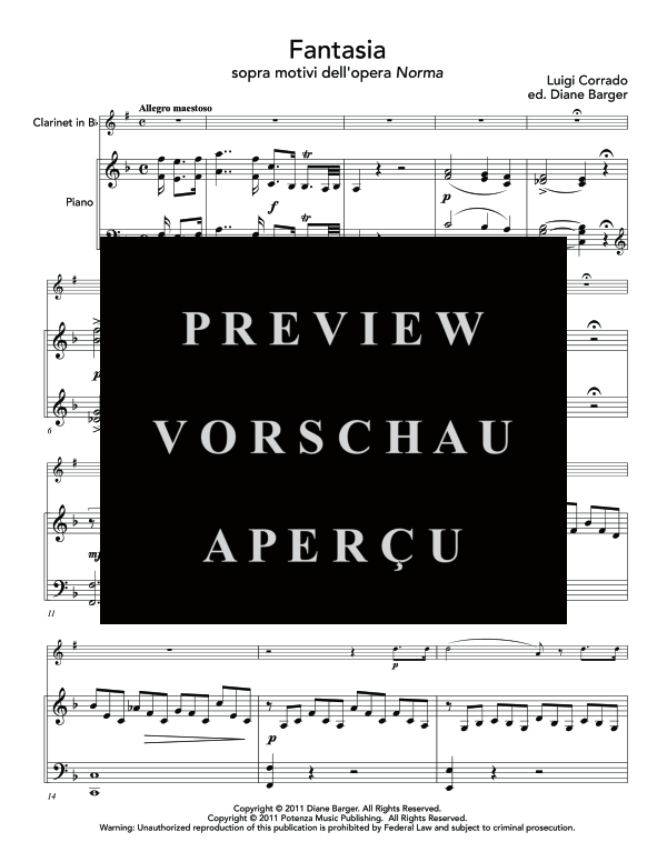 Product gallery: Page 5 of 11 Fantasia sopra motivi dell´opera Norma, , (clarinet in Bb and piano)