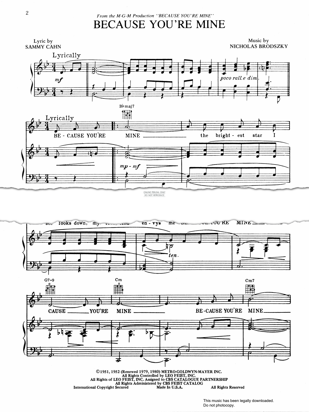 Produktgalerie: Seite 1 von 1 Because You're Mine, Nat King Cole, Gesang, Gitarre, Klavier