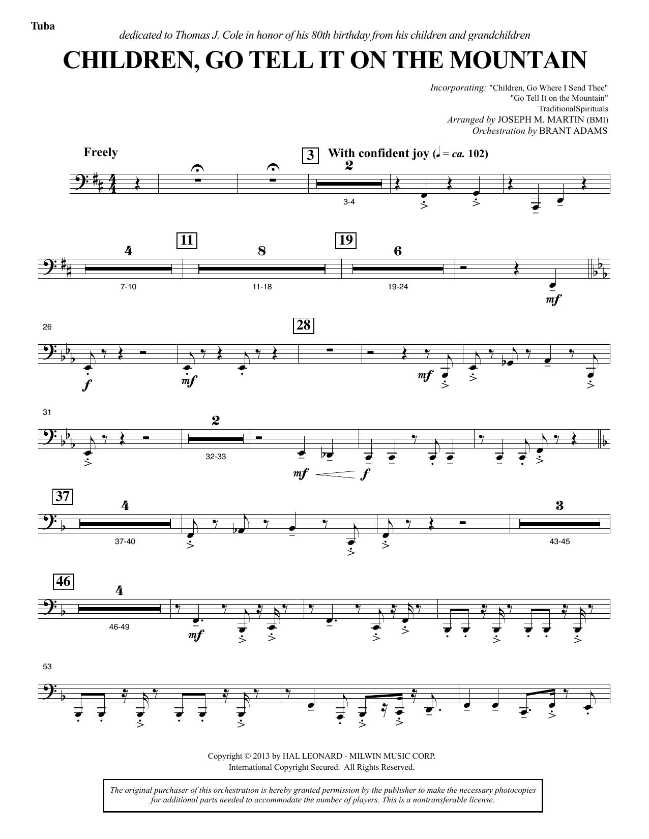 Produktbild zu: Children, Go Tell It on the Mountain - Tuba