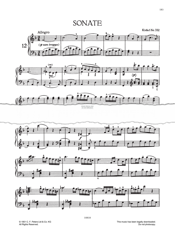 Produktgalerie: Seite 1 von 1 Piano Sonata No. 12 In F Major K332, Wolfgang Amadeus Mozart, Klavier
