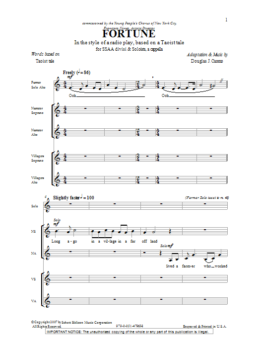 Produktgalerie: Seite 1 von 1 Fortune, Douglas J. Cuomo, Chor
