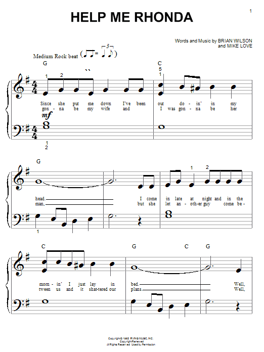 Produktgalerie: Seite 1 von 1 Help Me Rhonda, The Beach Boys, Klavier
