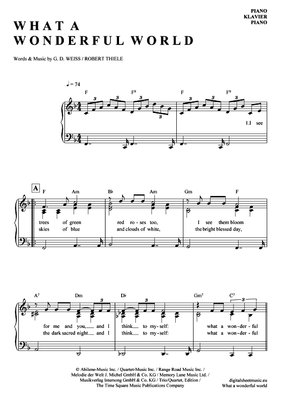 Product picture to: What a wonderful world Louis Armstrong