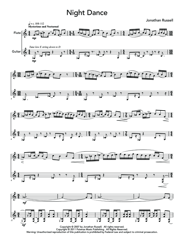 Product gallery: Page 1 of 11 Night Dance, , (flute and guitar)