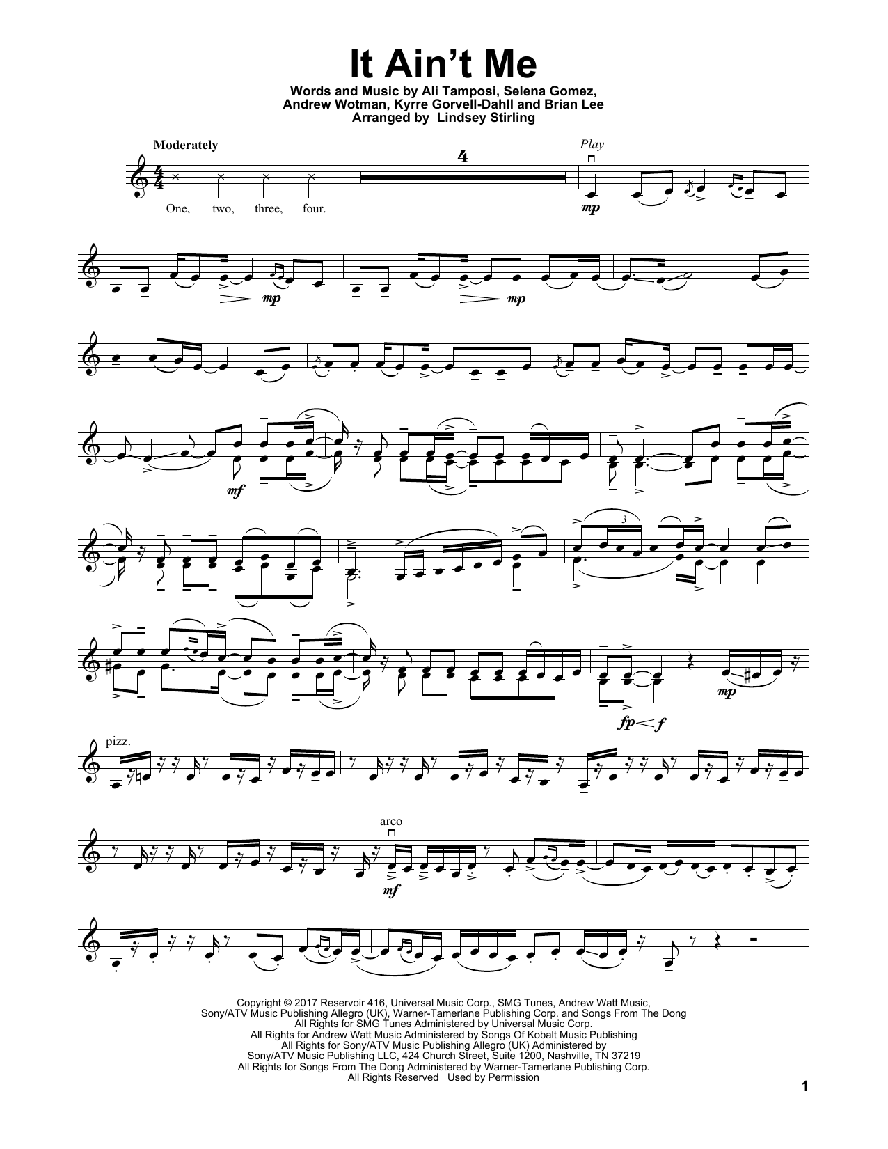 Product gallery: Page 1 of 1 It Ain't Me, Lindsey Stirling