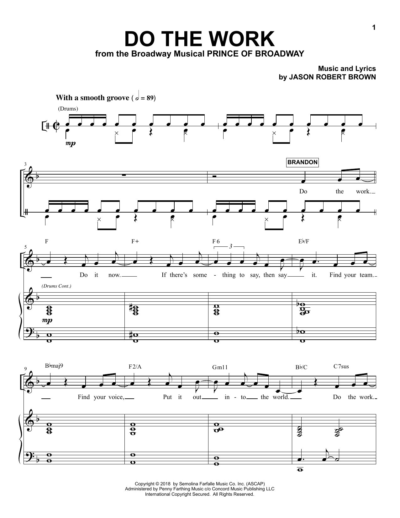 Produktbild zu: Do The Work (from the musical Prince of Broadway)