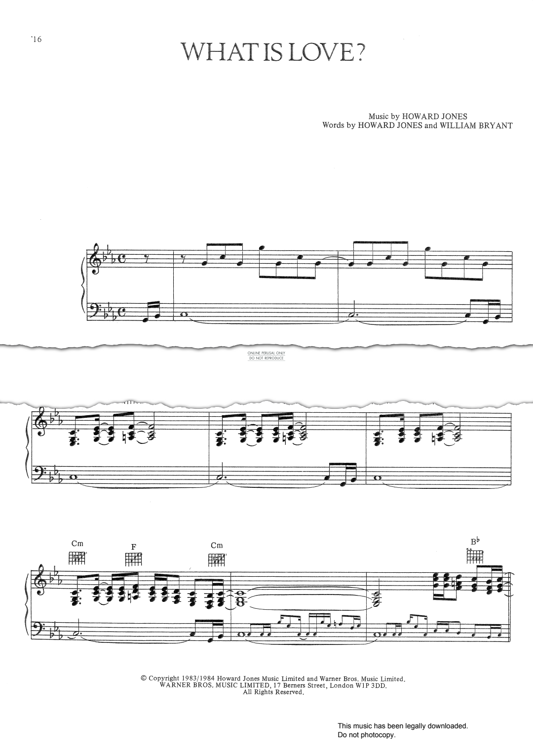 Produktgalerie: Seite 1 von 1 What Is Love, Howard Jones, Gesang, Gitarre, Klavier