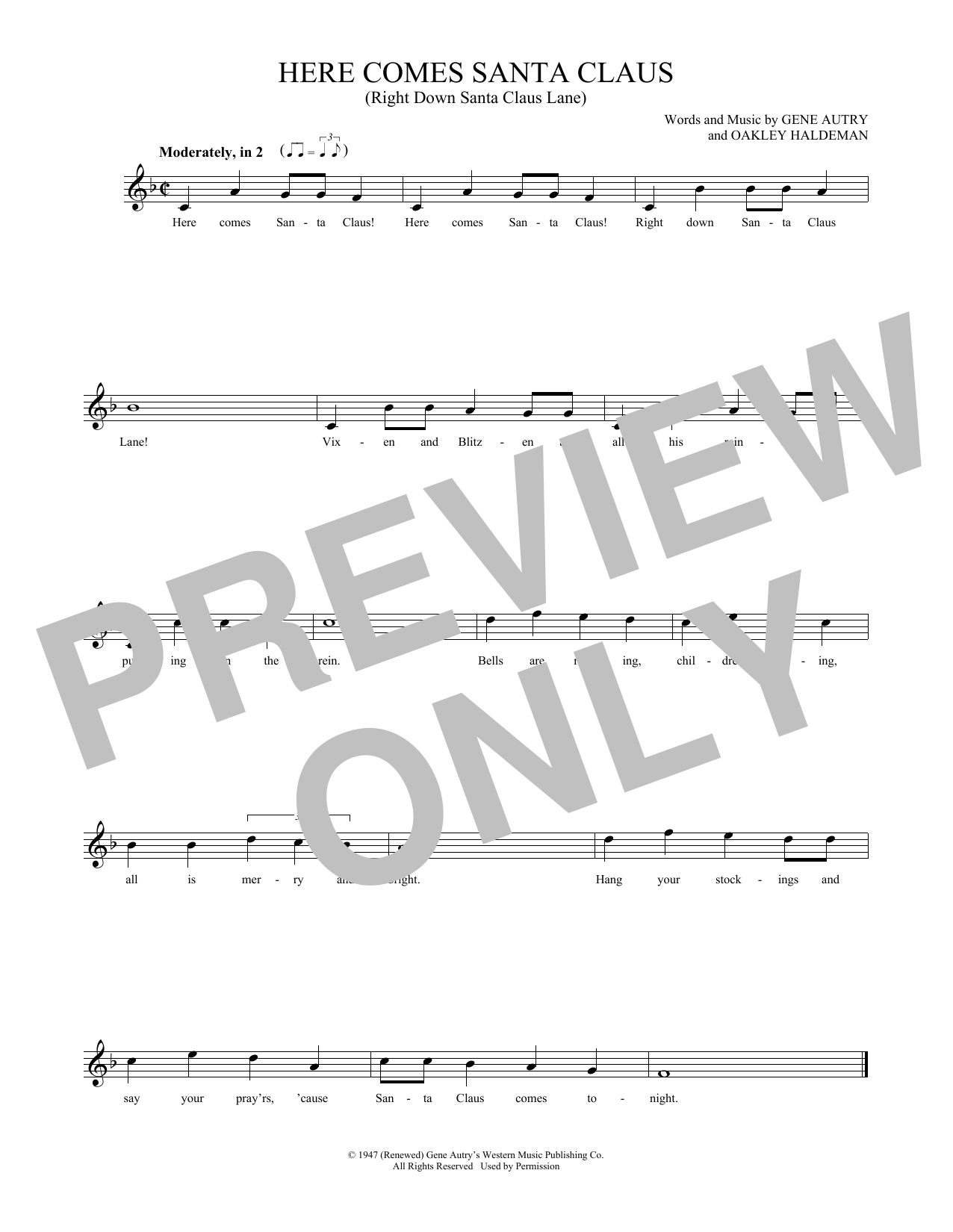 Product gallery: Page 1 of 1 Here Comes Santa Claus (Right Down Santa Claus Lane), Gene Autry